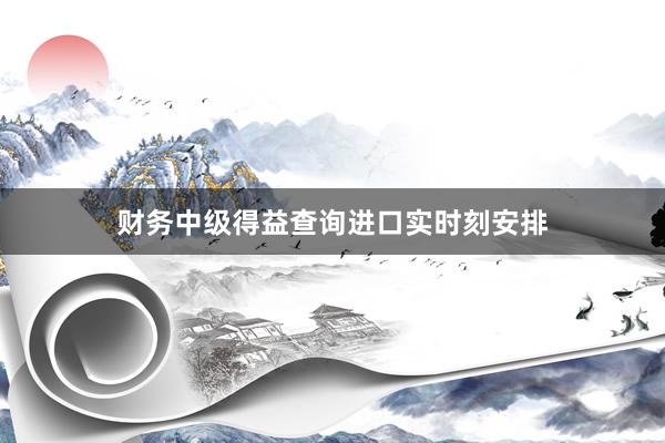 财务中级得益查询进口实时刻安排